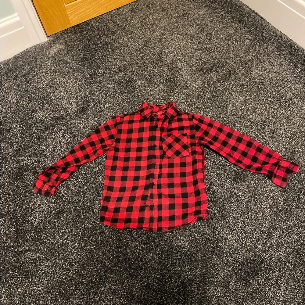 Red and Black Plaid Kids Shirt